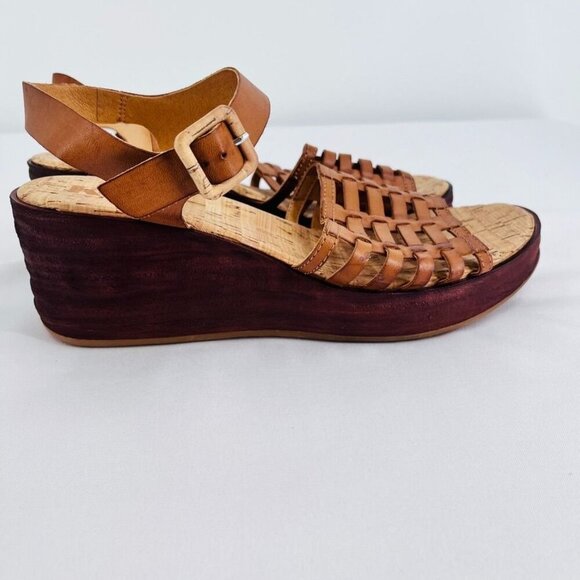 KORKS BY KORK-EASE Marley Strappy Wedge Sandal Size 11 In Brown - Picture 5 of 15